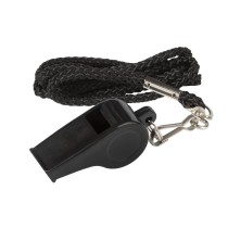 REFEREES WHISTLE PLASTIC WITH LANYARD